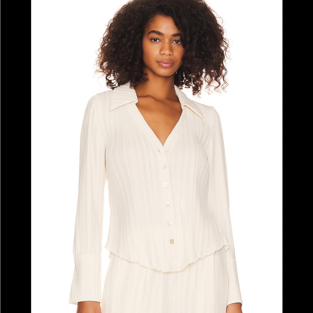 Song of Style Button Down Cream Blouse